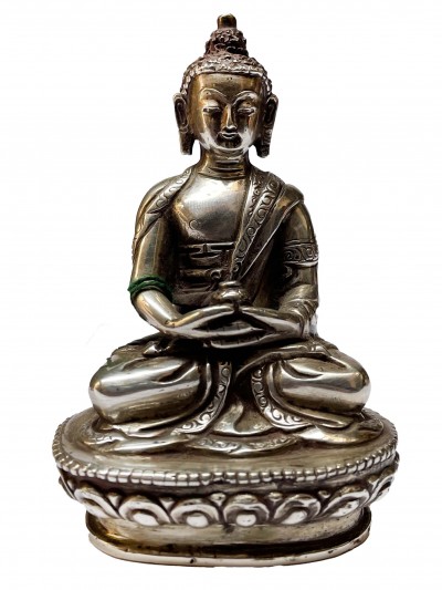 [master Quality], Sterling Silver, [198 Gram] Statue Of Amitabha Buddha [old Stock]