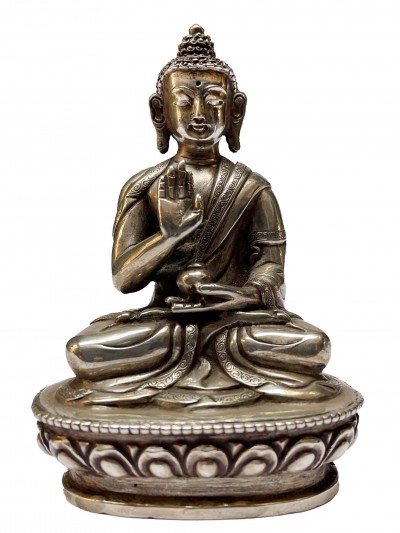 [master Quality], Sterling Silver, [185gram] Statue Of Amoghasiddhi Buddha, [old Stock]