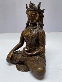 Nepali Handmade Statue Of Shakyamuni Buddha, [chocolate Oxidized]
