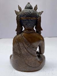 Nepali Handmade Statue Of Shakyamuni Buddha, [chocolate Oxidized]