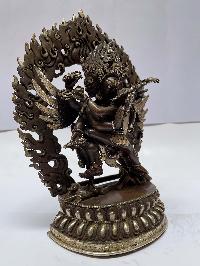 Nepali Handmade Statue Of Vajrakilaya - Dorje Phurba - Heruka, [chocolate Oxidized]
