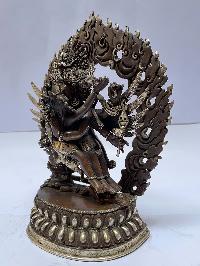 Nepali Handmade Statue Of Vajrakilaya - Dorje Phurba - Heruka, [chocolate Oxidized]