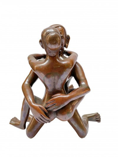 Nepali Handmade Statue Of Kamasutra, [chocolate Oxidized]