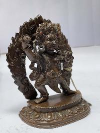 Nepali Handmade Statue Of Vajrapani [chana Dorje], [chocolate Oxidized]