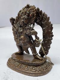 Nepali Handmade Statue Of Vajrapani [chana Dorje], [chocolate Oxidized]