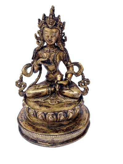 Buddhist Statue Of Vajrasattva, [full Fire Gold Plated], Antique Finishing