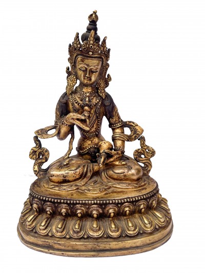 Buddhist Statue Of Vajrasattva, [full Fire Gold Plated], Antique Finishing
