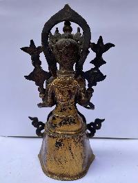 Buddhist Statue Of Maitreya Buddha, [full Fire Gold Plated], Antique Finishing