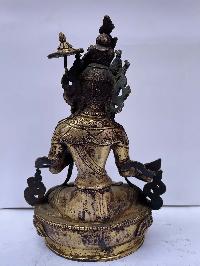 Buddhist Statue Of Sitatapatra - Umbrella Goddess - Dugar, [full Fire Gold Plated], Antique Finishing