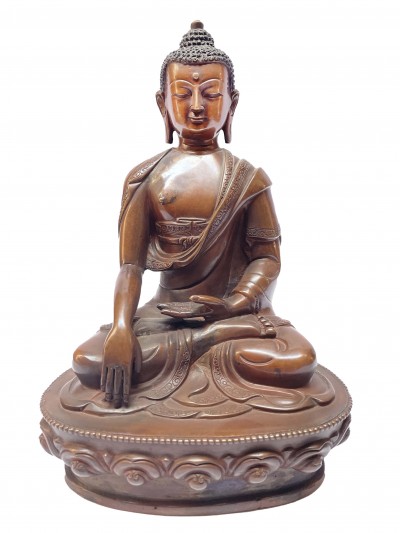 Buddhist Statue Of Shakyamuni Buddha, [chocolate Oxidized]