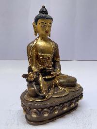 Buddhist Statue Of Medicine Buddha, [partly Gold Plated], [painted Face]