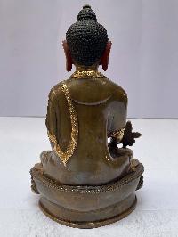Buddhist Statue Of Medicine Buddha, [partly Gold Plated], [painted Face]
