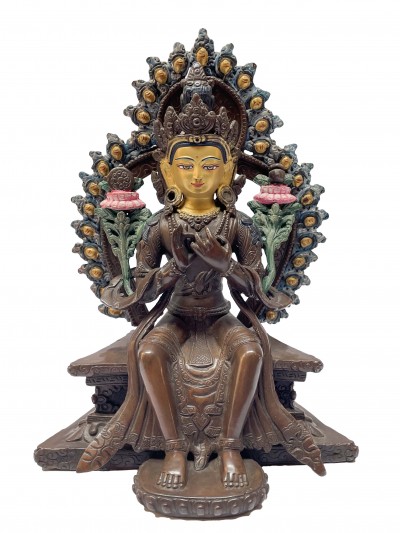 Buddhist Statue Of Maitreya Buddha, [chocolate Oxidized]