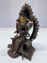 Buddhist Statue Of Maitreya Buddha, [chocolate Oxidized]