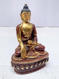 Buddhist Statue Of Shakyamuni Buddha, [partly Gold Plated], [painted Face]