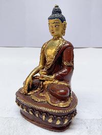 Buddhist Statue Of Shakyamuni Buddha, [partly Gold Plated], [painted Face]
