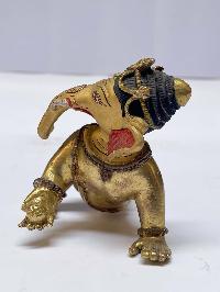 Buddhist Statue Of Ganesh, [partly Gold Plated], [painted Face]