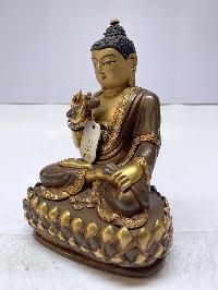 Buddhist Statue Of Vairochana Buddha, [partly Gold Plated], [painted Face]