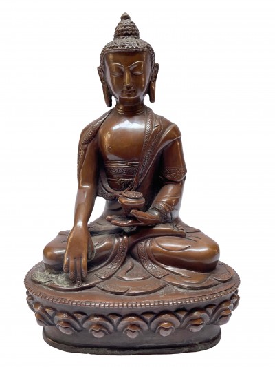 Buddhist Statue Of Shakyamuni Buddha, [chocolate Oxidized]