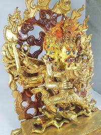 Buddhist Statue Of Hayagriva - Heruka, [full Fire Gold Plated], [painted Face]