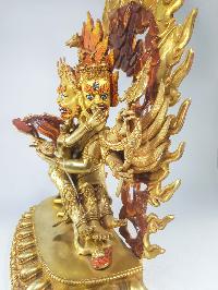 Buddhist Statue Of Hayagriva - Heruka, [full Fire Gold Plated], [painted Face]