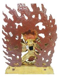Buddhist Statue Of Hayagriva - Heruka, [full Fire Gold Plated], [painted Face]