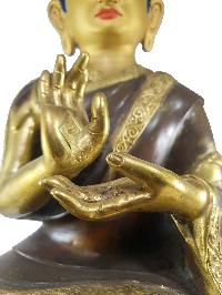 [old Stock], Buddhist Statue Of Karmapa, [partly Gold Plated], [painted Face]