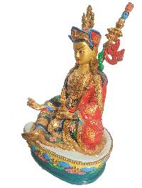 Buddhist Statue Of Padmasambhava, [partly Gold Plated], [painted Face]