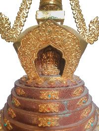 Buddhist Statue Of Namangal Stupa, [partly Gold Plated]