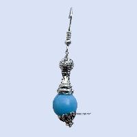 Metal Earring [imitation Turquoise], Silver Wash