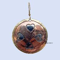 Metal Earring [round Plated], With Heart Shape