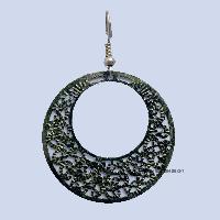 Metal Earring [oval], Green