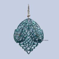 Metal Earring [leaves Design], Green