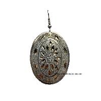 Metal Earring [oval Shape], Silver Polish