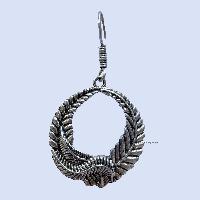 Metal Earring [leaf Design Round Shape], Metal