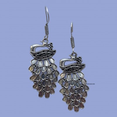 Metal Earring [peacock Design], Gold Plated
