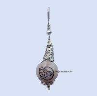 Metal Earring [stone], White