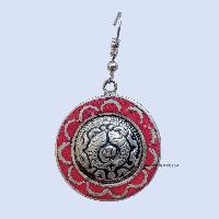 Metal Earring [round Shape], Red