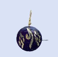 Metal Earrings [round Shape], Purple