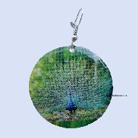 Metal Earrings [dancing Peacock Printed]