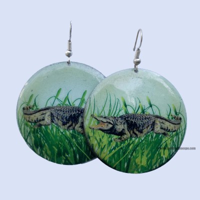 Metal Earrings [crocodile Printed]