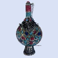 Unique Collectible Snuff Bottle, Nars Dani, With [metal Setting]