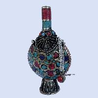 Unique Collectible Snuff Bottle, Nars Dani, With [metal Setting]