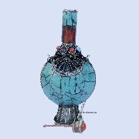 Unique Collectible Snuff Bottle, Nars Dani, With [metal Setting]