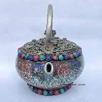 Metal Tea And Water Offering Vessel, Multi Color