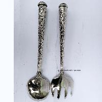 Metal Set Of Spoon And Fork, [silver]