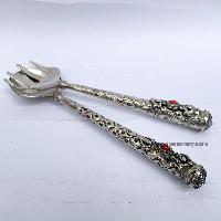 Metal Set Of Spoon And Fork, [silver]
