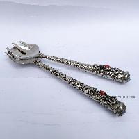 Metal Set Of Spoon And Fork, [silver]