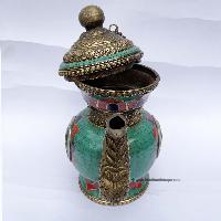 Tibetan Bhumpa- Bhumba Water Pot, [multi Color, With Stone Setting]