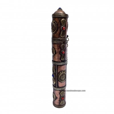 Hand Beaten Metal Incense Holder, Copper Antique